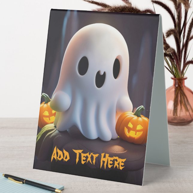 Baby Ghost Creepy Cute Halloween Character Table Tent (In SItu (Table))