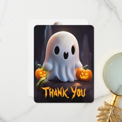 Baby Ghost Creepy Cute Halloween Character Thank You Card