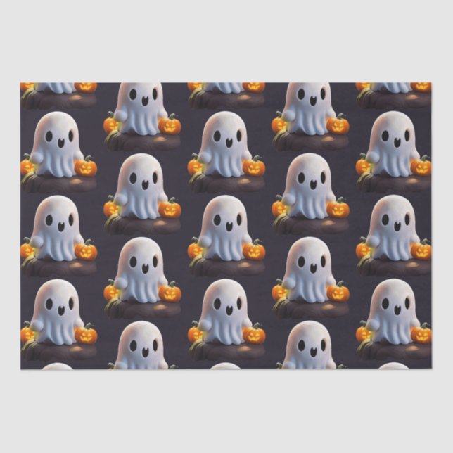 Baby Ghost Creepy Cute Halloween Character Tissue Paper (Front)