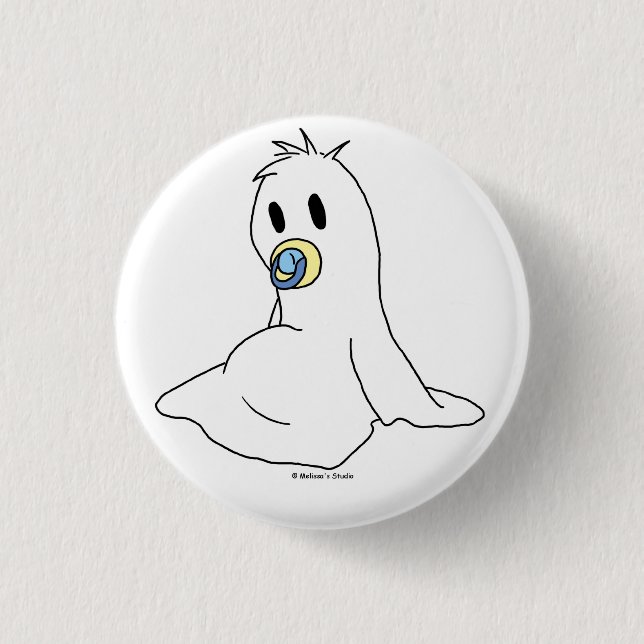Baby Ghost Pinback Button (Front)