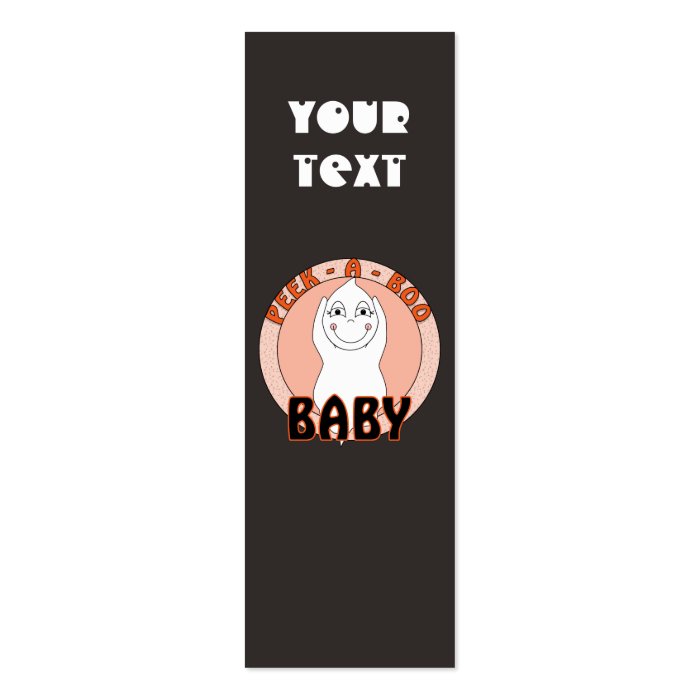 Baby Ghost Playing With Peek A Boo Saying Business Card Template