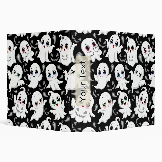 Baby Ghosts Spooky Cute Halloween Mood 3 Ring Binder (Background)
