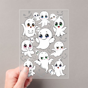 Baby Ghosts Spooky Cute Halloween Mood Acrylic Invitations