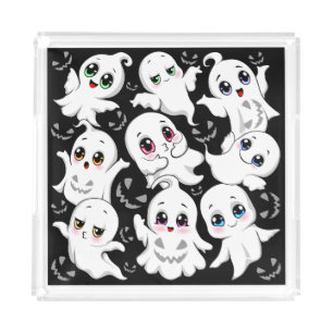 Baby Ghosts Spooky Cute Halloween Mood Acrylic Tray