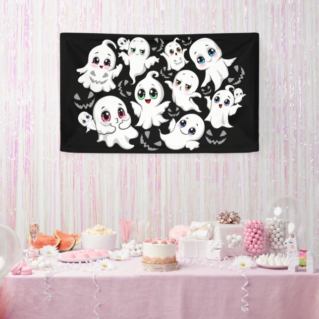 Baby Ghosts Spooky Cute Halloween Mood Banner (Party)