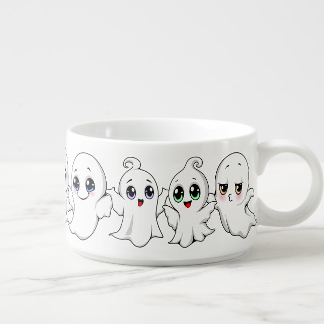 Baby Ghosts Spooky Cute Halloween Mood Bowl (Left)