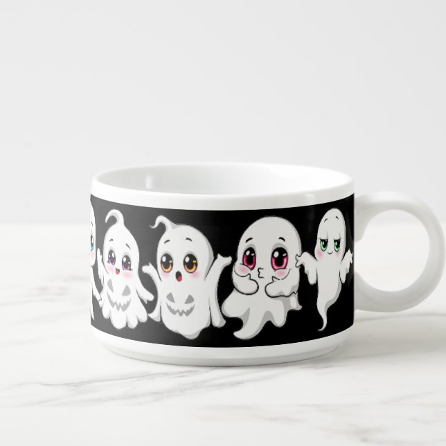 Baby Ghosts Spooky Cute Halloween Mood Bowl (Left)