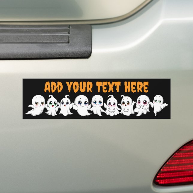 Baby Ghosts Spooky Cute Halloween Mood Bumper Sticker (On Car)