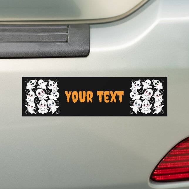 Baby Ghosts Spooky Cute Halloween Mood Bumper Sticker (On Car)