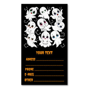 Baby Ghosts Spooky Cute Halloween Mood Business Card Magnet