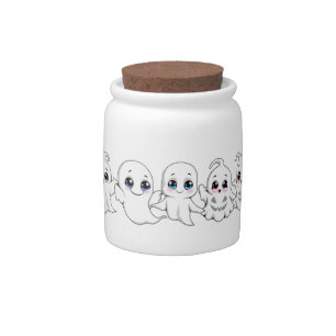 Baby Ghosts Spooky Cute Halloween Mood Candy Jar