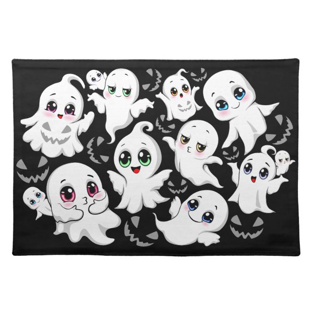Baby Ghosts Spooky Cute Halloween Mood Cloth Placemat (Front)
