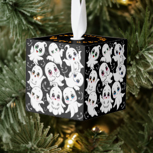 Baby Ghosts Spooky Cute Halloween Mood Cube Ornament