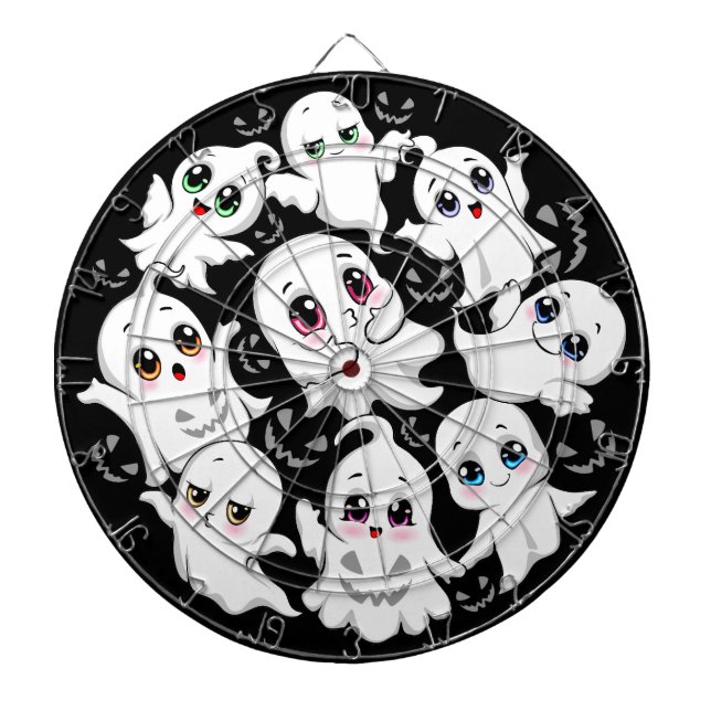 Baby Ghosts Spooky Cute Halloween Mood Dart Board (Front)