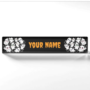 Baby Ghosts Spooky Cute Halloween Mood Desk Name Plate