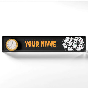 Baby Ghosts Spooky Cute Halloween Mood Desk Name Plate