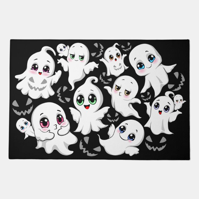 Baby Ghosts Spooky Cute Halloween Mood Doormat (Front)