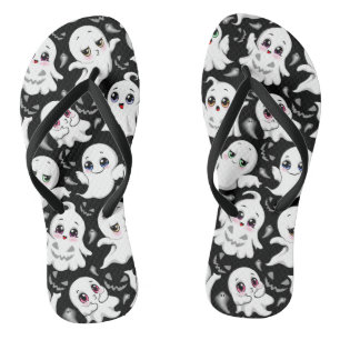 Baby Ghosts Spooky Cute Halloween Mood Flip Flops