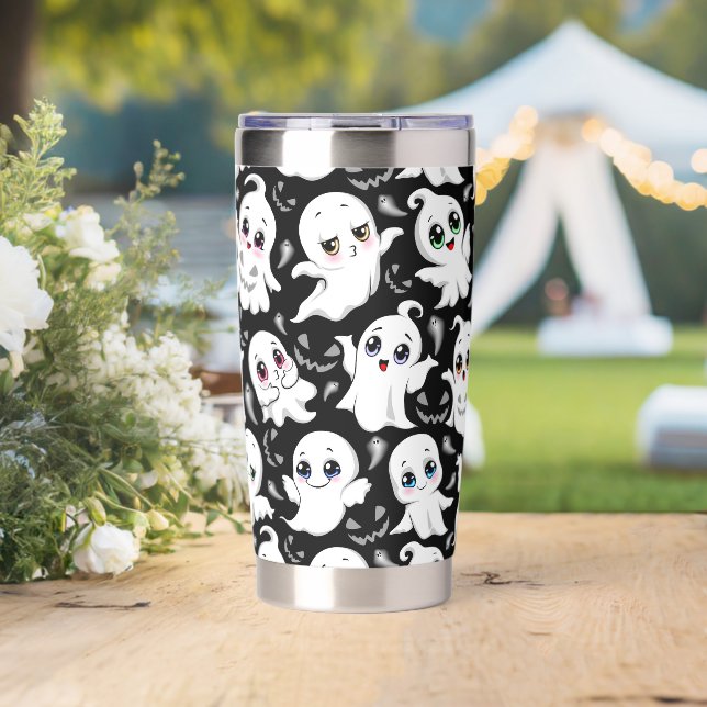 Baby Ghosts Spooky Cute Halloween Mood Insulated Tumbler (Wedding (Rotated))