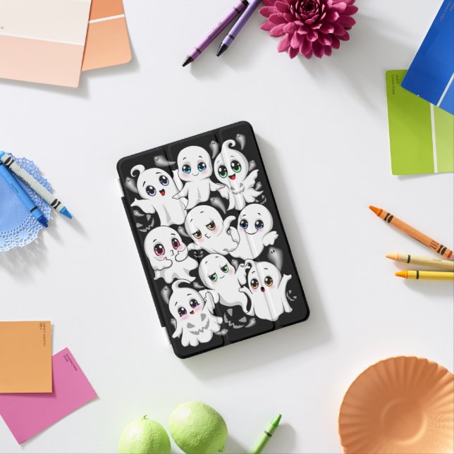 Baby Ghosts Spooky Cute Halloween Mood iPad Mini Cover (In Situ)