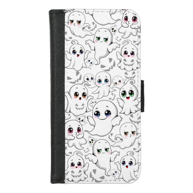 Baby Ghosts Spooky Cute Halloween Mood iPhone Wallet Case (Front)