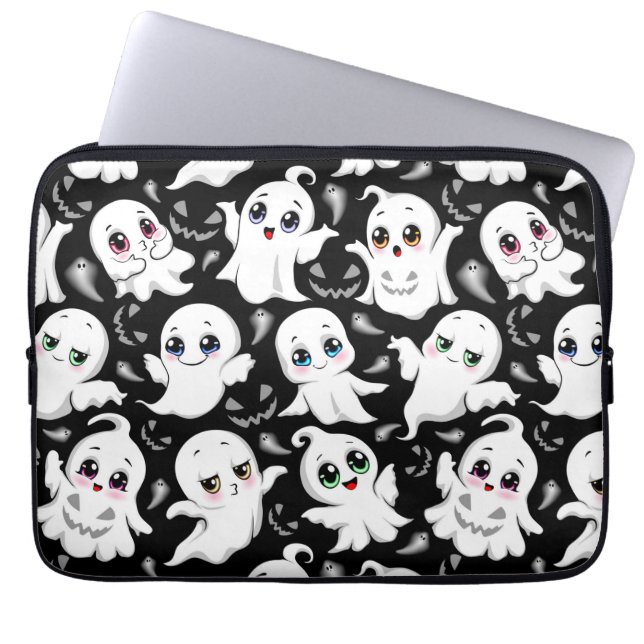 Baby Ghosts Spooky Cute Halloween Mood Laptop Sleeve (Front)