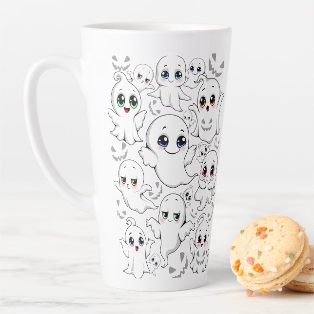 Baby Ghosts Spooky Cute Halloween Mood Latte Mug (In Situ)