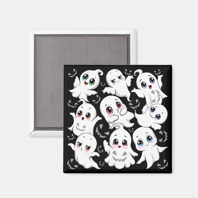 Baby Ghosts Spooky Cute Halloween Mood Magnet (Front/Back)