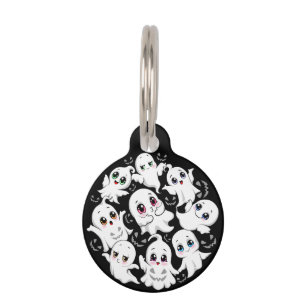 Baby Ghosts Spooky Cute Halloween Mood Pet ID Tag