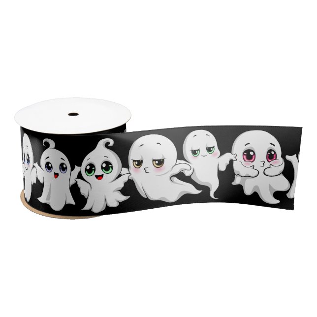 Baby Ghosts Spooky Cute Halloween Mood Satin Ribbon (Spool)