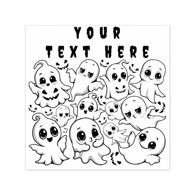 Baby Ghosts Spooky Cute Halloween Mood Self-inking Stamp (Design)
