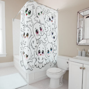 Baby Ghosts Spooky Cute Halloween Mood Shower Curtain