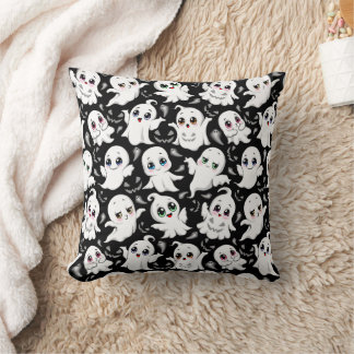 Baby Ghosts Spooky Cute Halloween Mood Throw Pillow