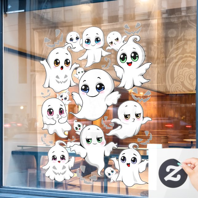 Baby Ghosts Spooky Cute Halloween Mood Window Cling (Cafe Window)