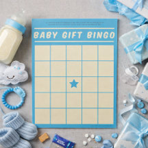 Baby Gift Bingo Baby Shower Game Blue Notepad