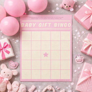 Baby Gift Bingo Baby Shower Game Pink Notepad