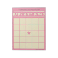 Baby Gift Bingo Baby Shower Game Pink Notepad