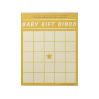 Baby Gift Bingo Baby Shower Game Yellow Notepad