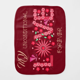 BABY GIFT FOR NEW YEAR, BIRTHDAY, VALENTINE BURP CLOTH