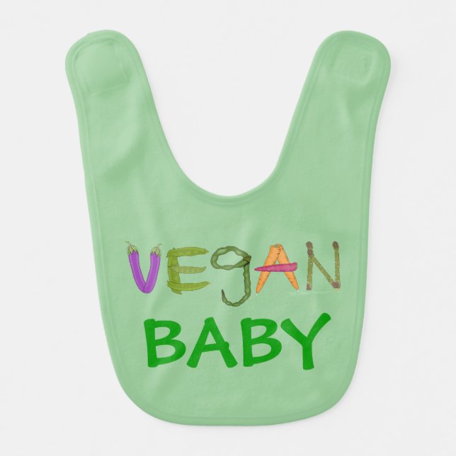 Baby Gift for Vegan Expecting Mother Vegan Baby Bib (Front)
