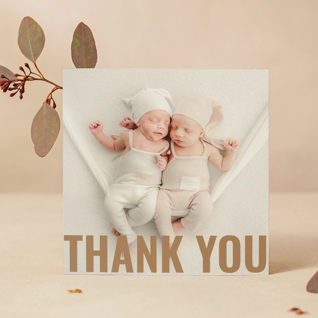 Baby Gift Modern Thank You Newborn Baby Shower Card (Creator Uploaded)