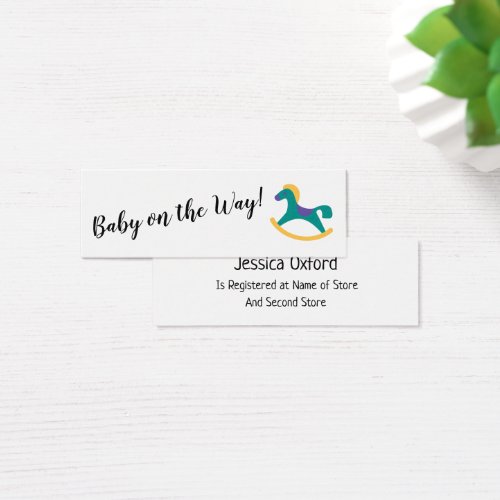 Baby Gift Registry w Rocking Horse Handout Cards