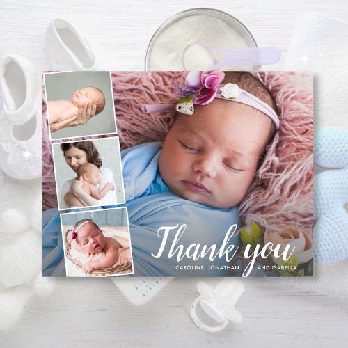 Baby Gift Shower Thank You 4 Photo Collage Postcard