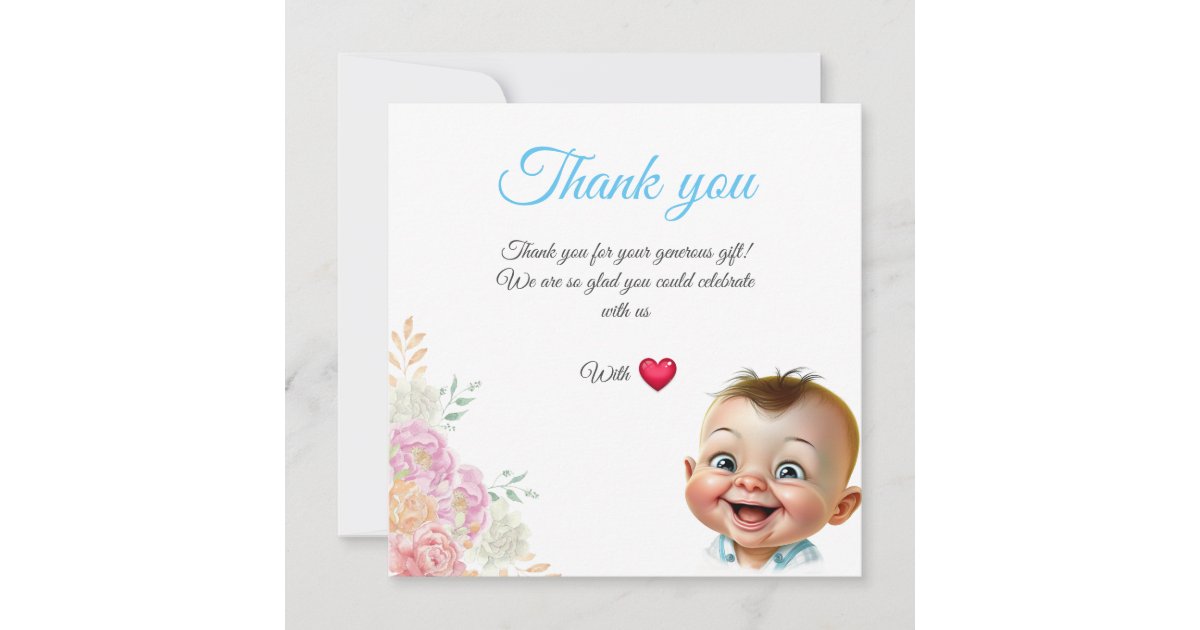 Baby Gift Thank You Card | Zazzle