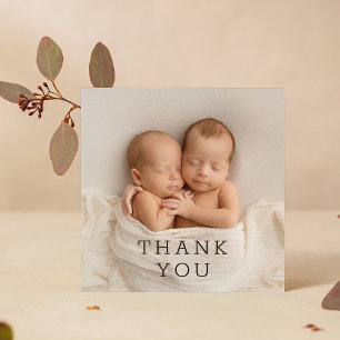 Baby Gift Thank You Twins Newborn Baby Shower Card