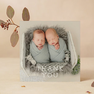 Baby Gift Thank You Twins Newborn Baby Shower Card