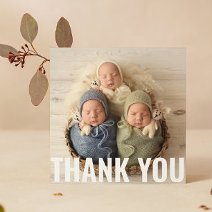 Baby Gift Triplets Thank You Newborn Baby Shower Card