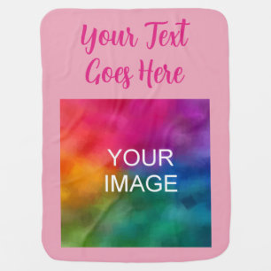 Baby Gifts Template Pink Script Text Name Baby Blanket