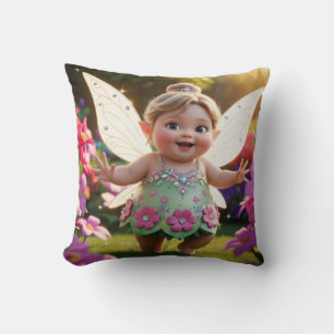 Baby Giggles Fairy Throw Pillow