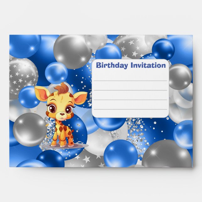 Baby Giraffe A Special Birthday Surprise Envelope (Front)